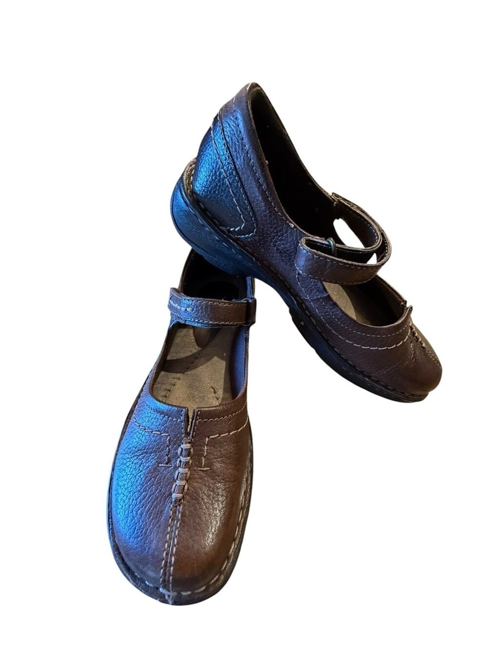 Thom McCan Dark Brown Leather Slip-On Mary Jane Loafer Womens Size 6.5
